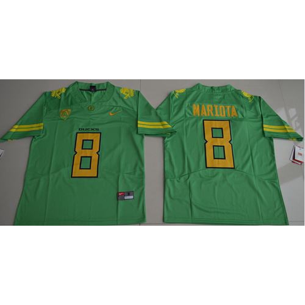 Ducks #8 Marcus Mariota Green Limited Stitched NCAA Jersey 1