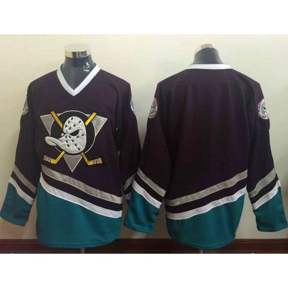 Ducks Blank Black/Turquoise CCM Throwback Stitched NHL Jersey 1