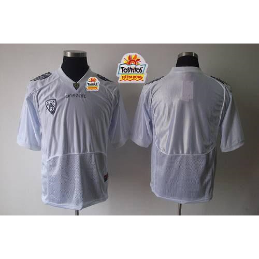 Ducks Blank White Tostitos Fiesta Bowl Stitched NCAA Jersey 1