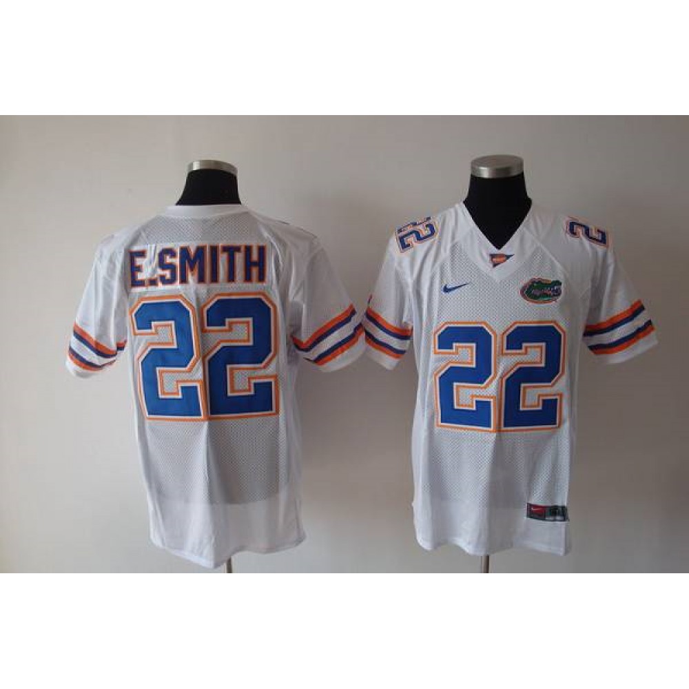 Gators #22 E.Smith White Stitched NCAA Jersey 1
