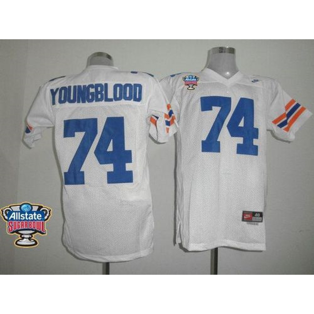 Gators #74 Jack Youngblood White Allstate Sugar Bowl Stitched NCAA Jersey 1