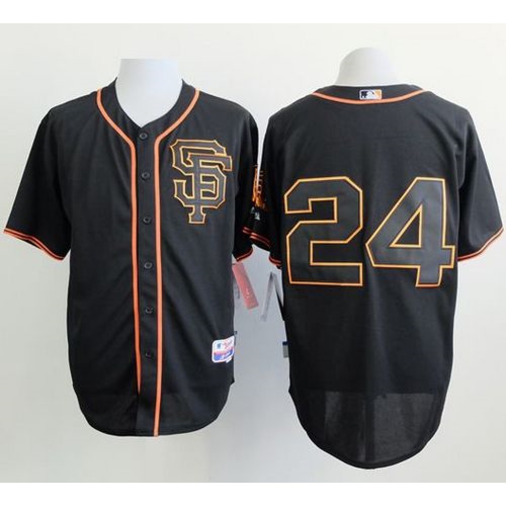 Giants #24 Willie Mays Black Alternate Cool Base Stitched MLB Jersey 1