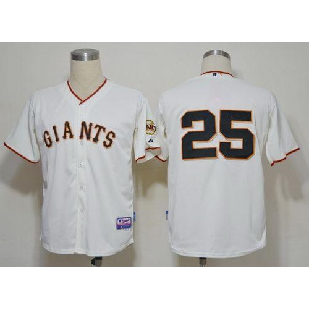 Giants #25 Barry Bonds Cream Cool Base Stitched MLB Jersey 1