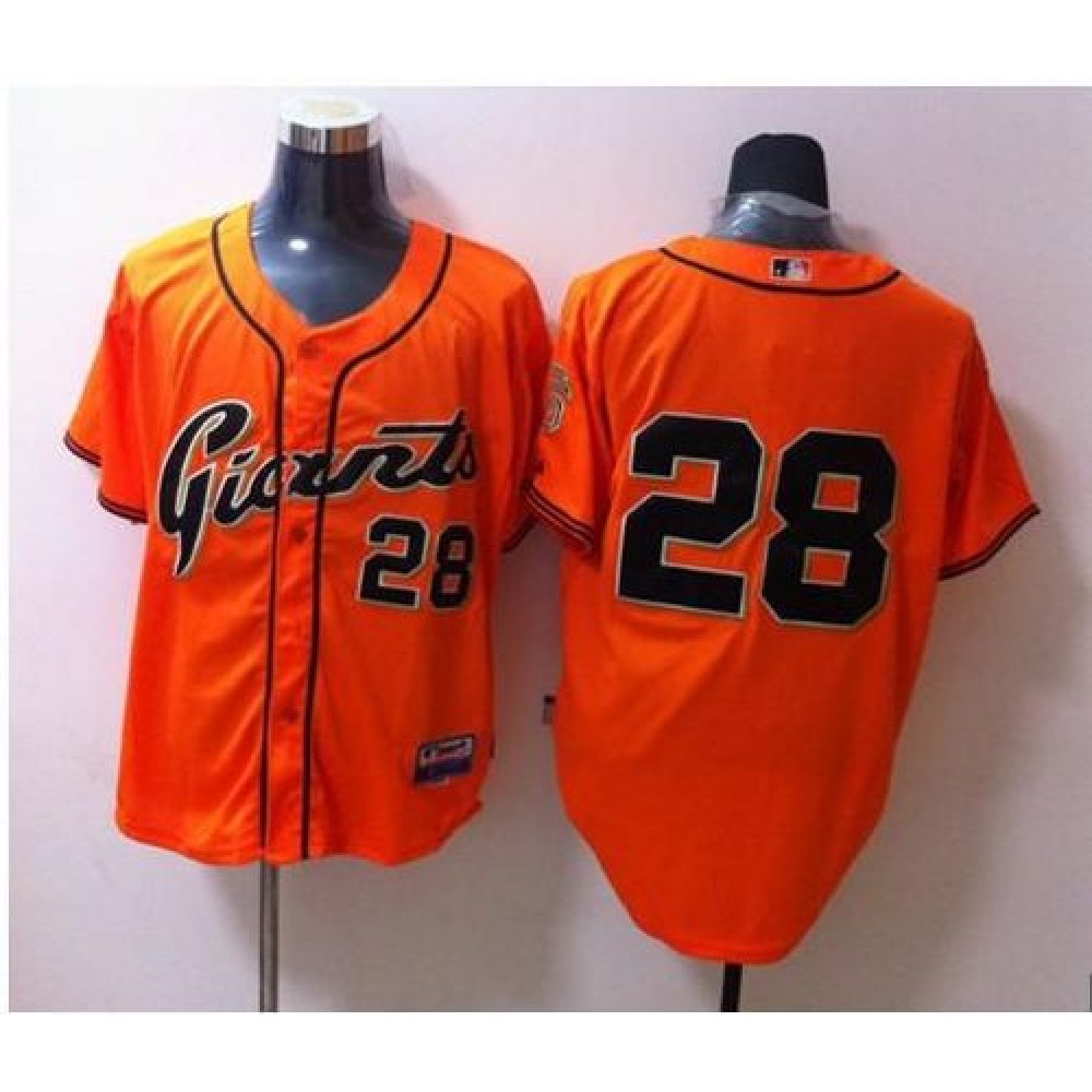 Giants #28 Buster Posey Orange Stitched MLB Jersey 1