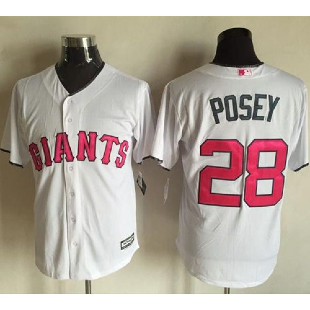 Giants #28 Buster Posey White New Cool Base 2016 Mother's Day Stitched MLB Jersey 1