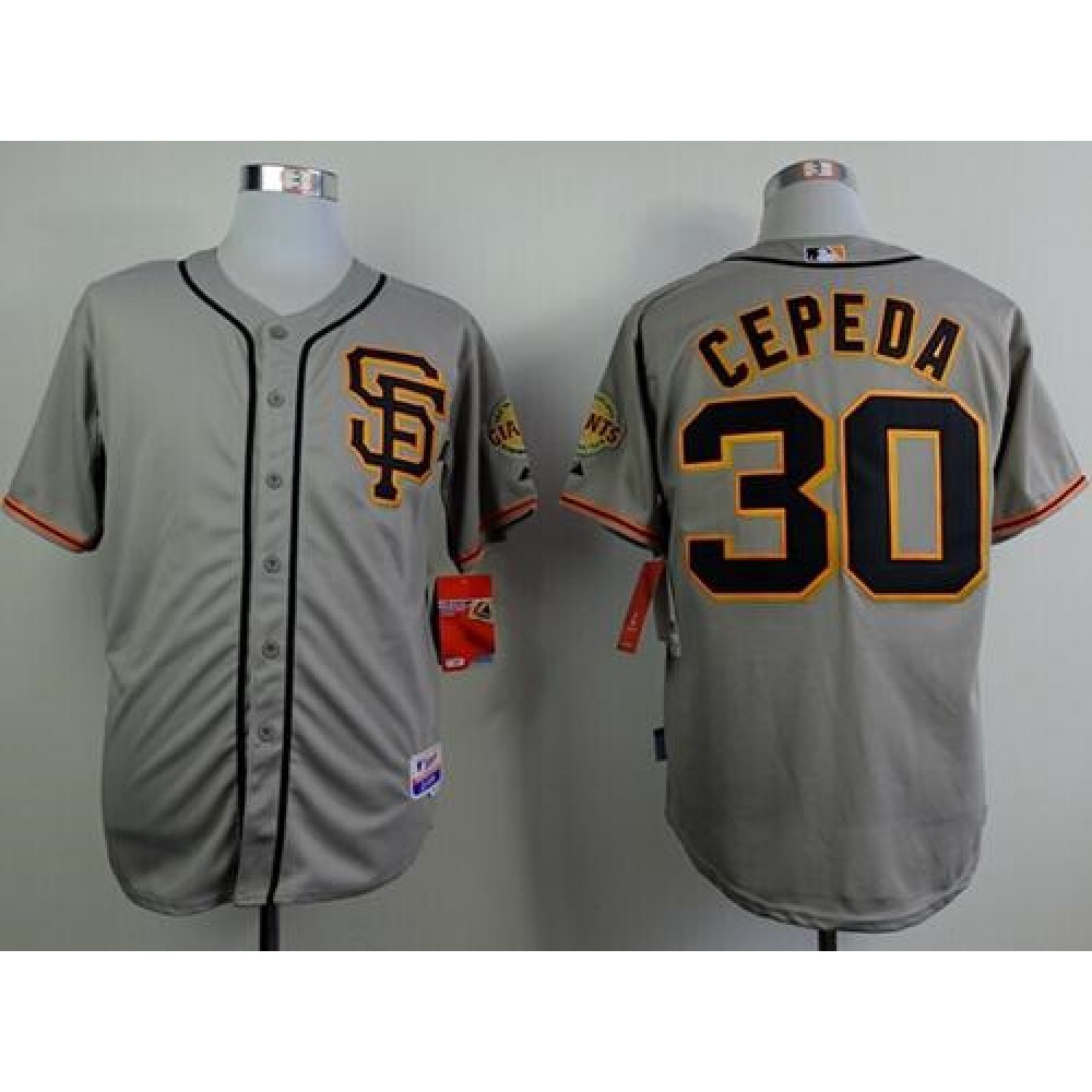 Giants #30 Orlando CePena Grey Cool Base Stitched MLB Jersey 1