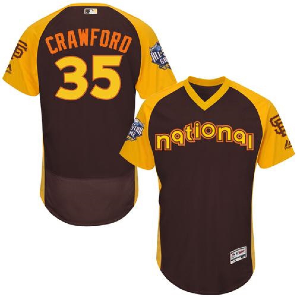 Giants #35 Brandon Crawford Brown Flexbase Authentic Collection 2016 All-Star National League Stitched MLB jerseys 1