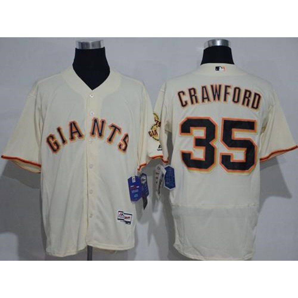 Giants #35 Brandon Crawford Cream Flexbase Authentic Collection Stitched MLB jerseys 1