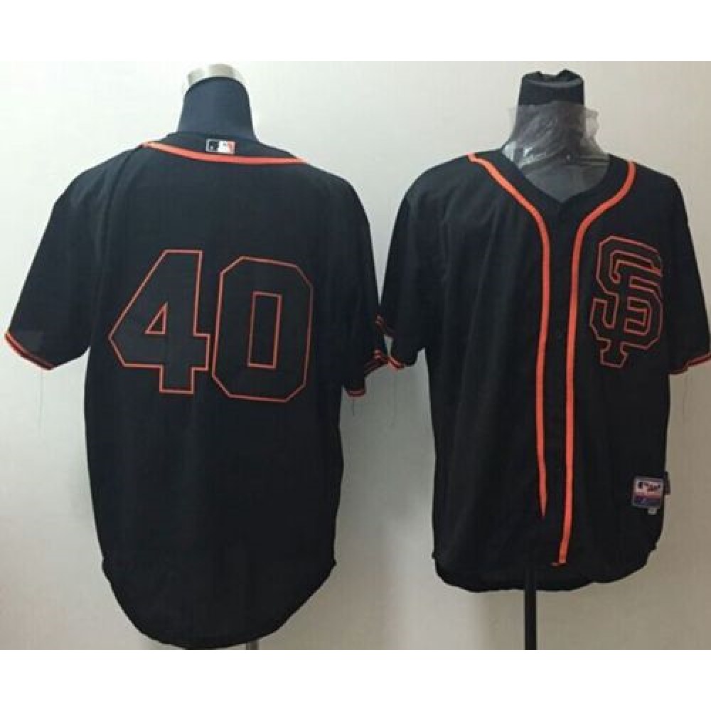 Giants #40 Madison Bumgarner Black Alternate Cool Base Stitched MLB Jersey 1