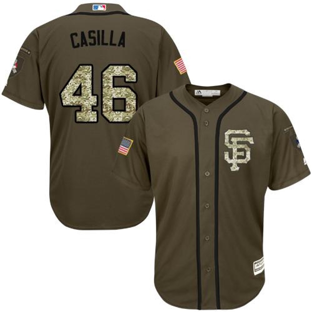 Giants #46 Santiago Casilla Green Salute to Service Stitched MLB Jersey 1