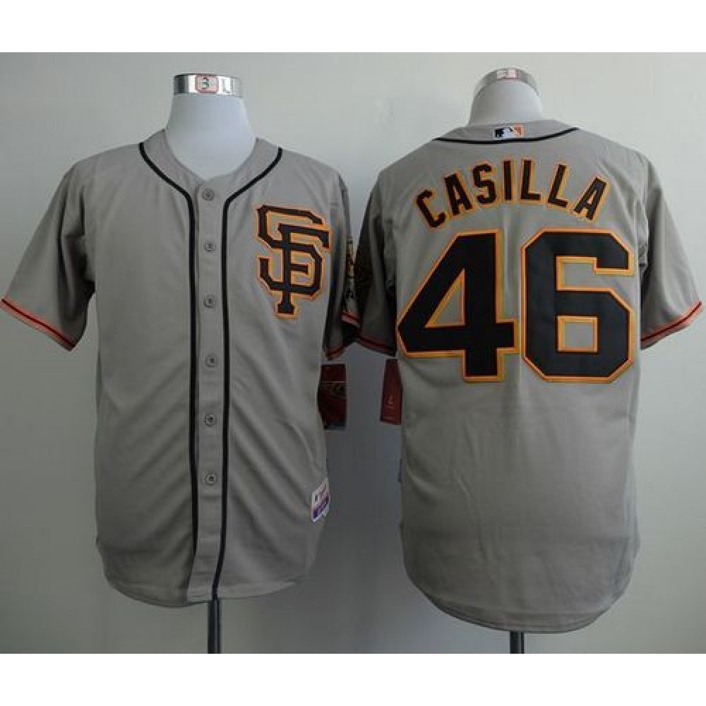Giants #46 Santiago Casilla Grey Road 2 Cool Base Stitched MLB Jersey 1