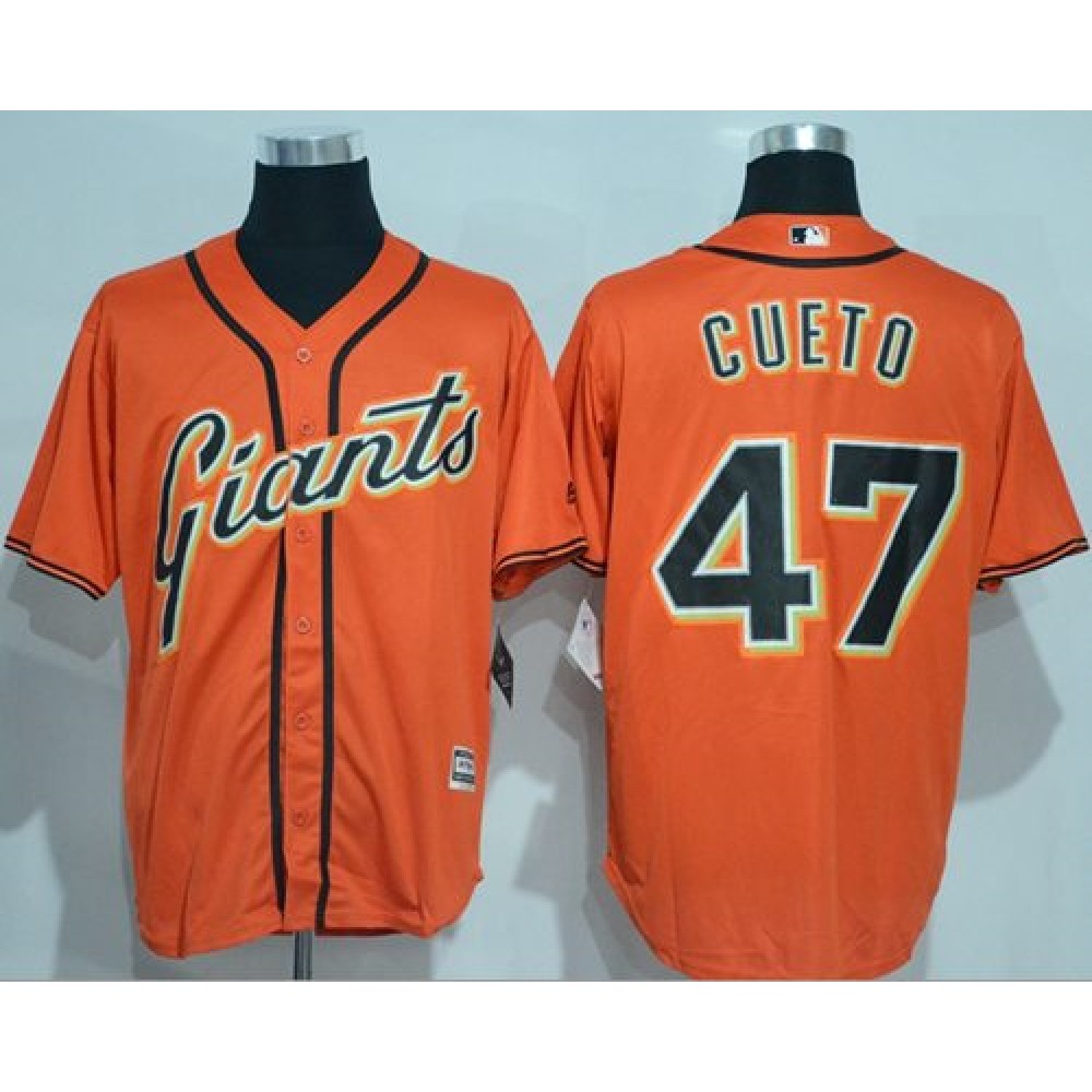 Giants #47 Johnny Cueto Orange New Cool Base Alternate Stitched MLB Jersey 1