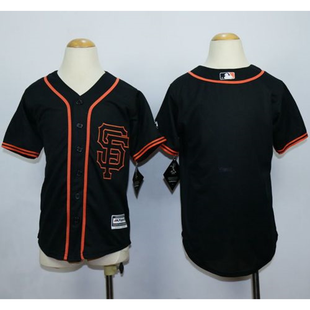 Giants Blank Black Alternate Stitched Youth MLB Jersey 1