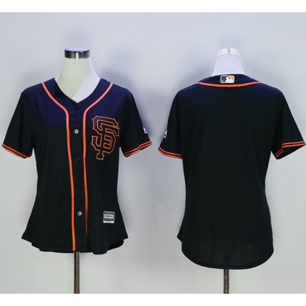Giants Blank Black Alternate Women's Stitched MLB Jersey 1