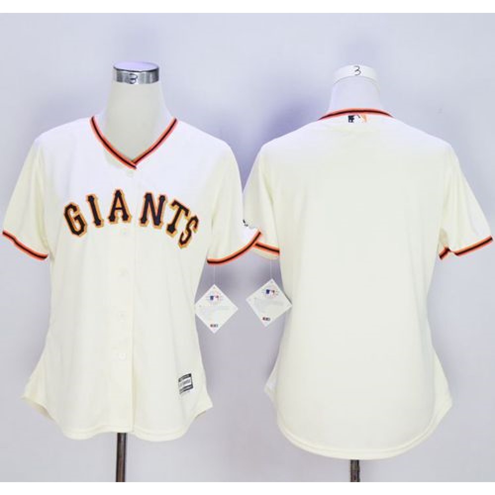 Giants Blank Cream Women's Home Stitched MLB Jersey 1