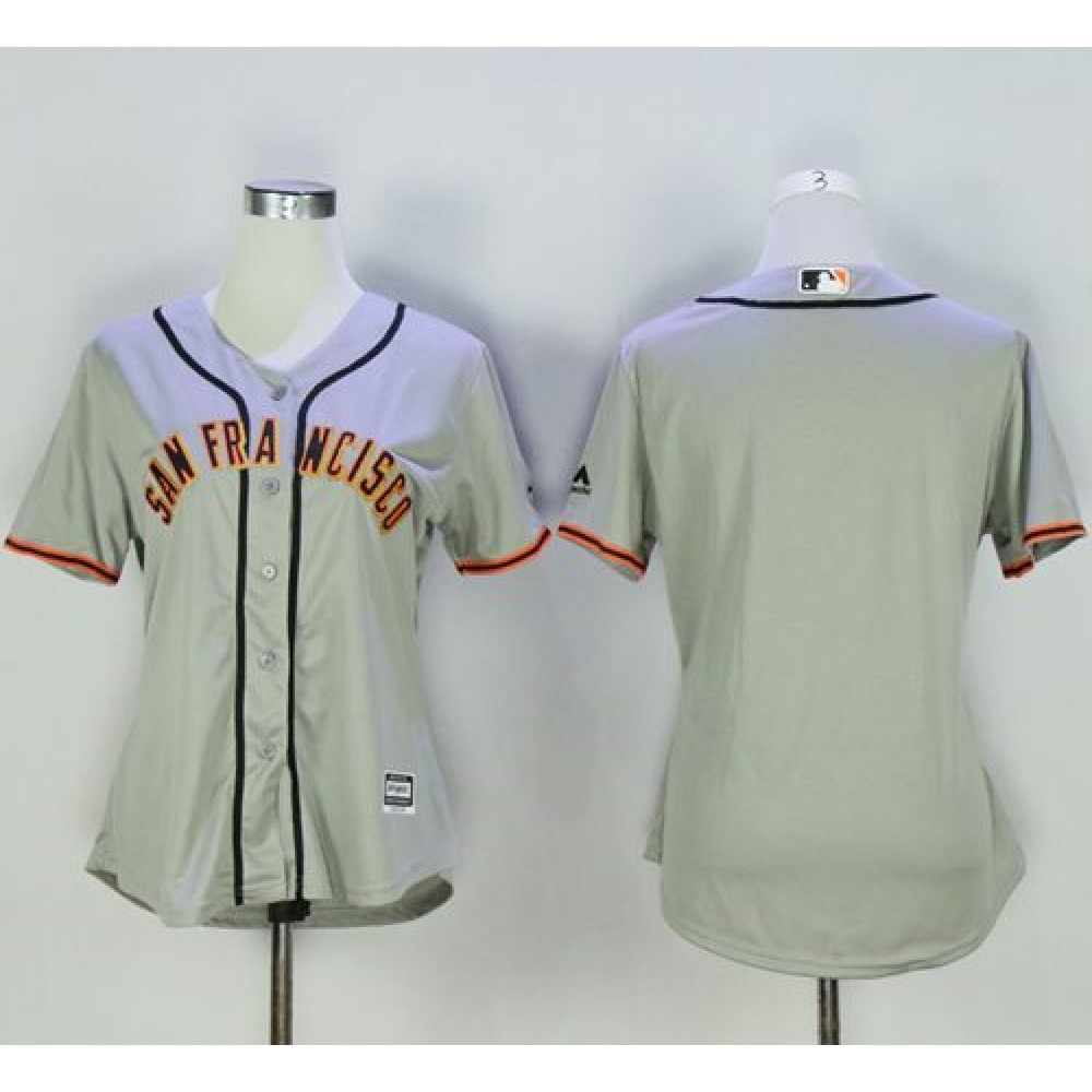Giants Blank Grey Women's Road Stitched MLB Jersey 1