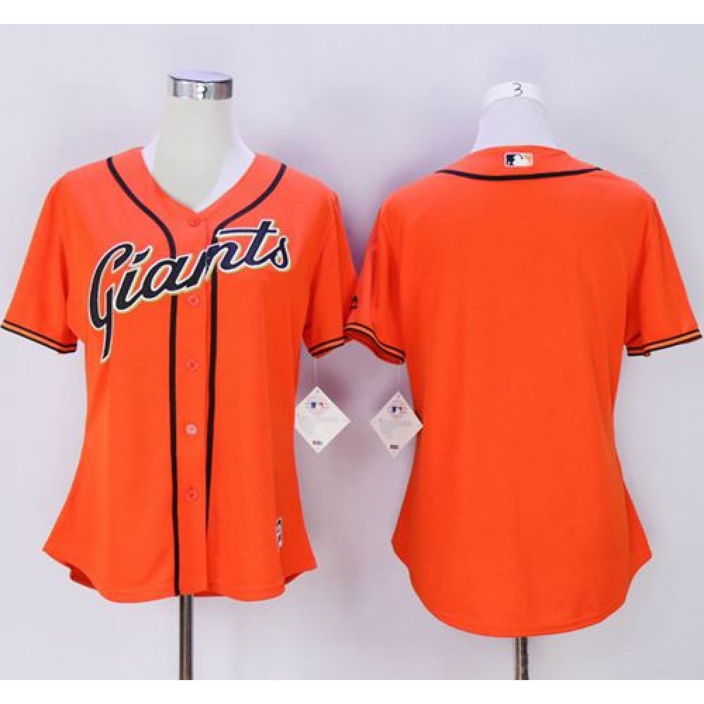 Giants Blank Orange Women's Alternate Stitched MLB Jersey 1