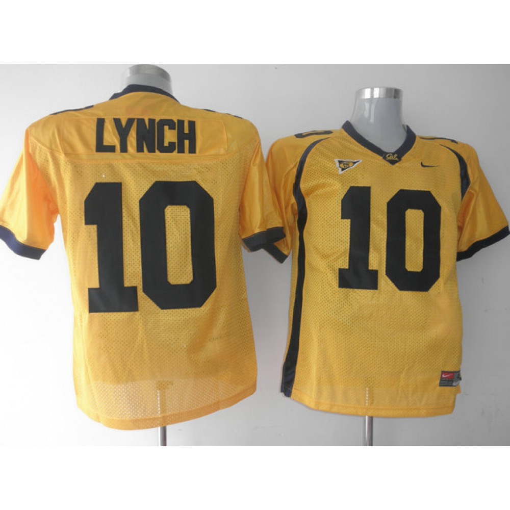 Golden Bears #10 Marshawn Lynch Gold Stitched NCAA Jersey 1