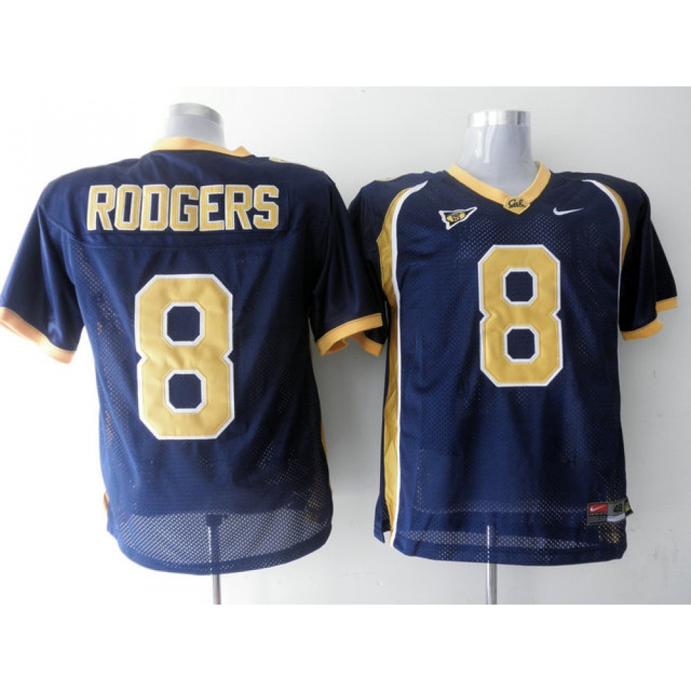 Golden Bears #8 Aaron Rodgers Blue Stitched NCAA Jersey 1