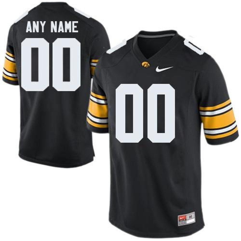 Hawkeyes Personalized Authentic Black NCAA Jersey 1