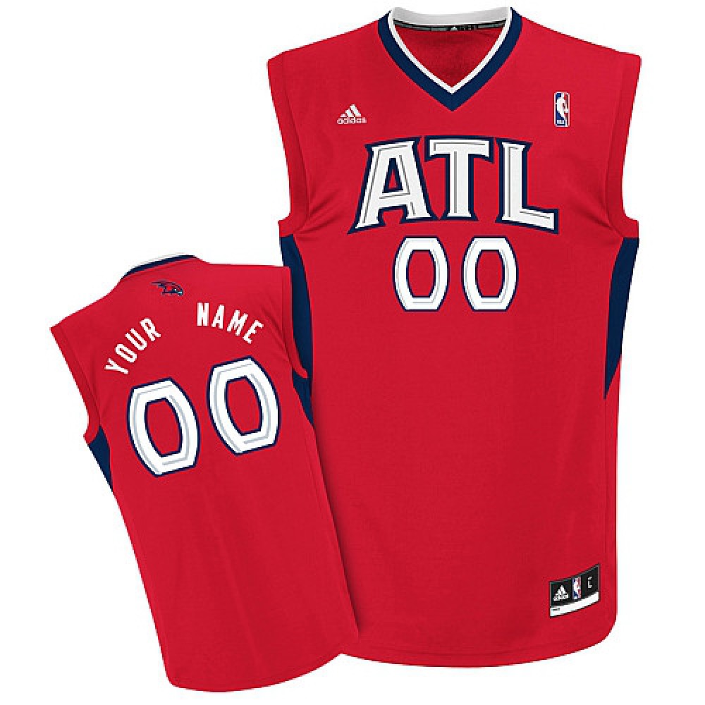 Men's Atlanta Hawks Red Authentic Custom Jersey 1