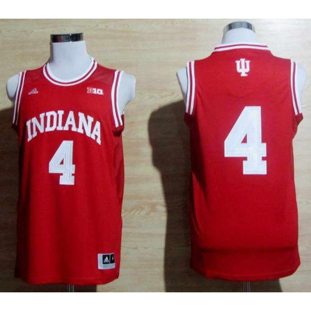 Hoosiers #4 Victor Oladipo Red Big 10 Patch Basketball Stitched NCAA Jersey 1