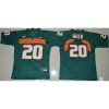Hurricanes #20 Ed Reed Green Stitched Youth NCAA Jersey