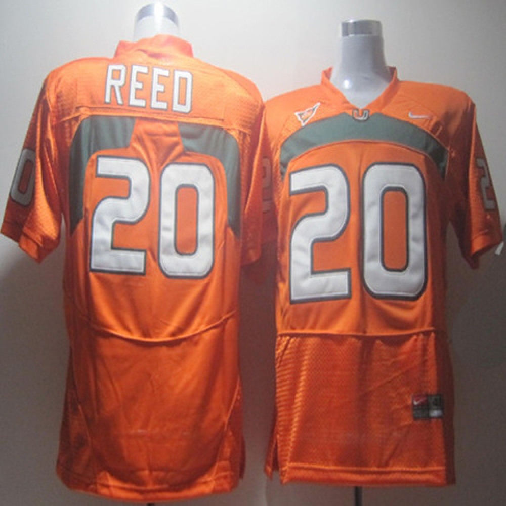 Hurricanes #20 Ed Reed Orange Stitched NCAA Jerseys 1