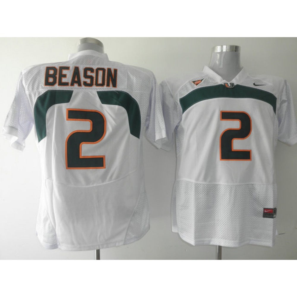 Hurricanes #2 Jon Beason White Stitched NCAA Jerseys 1