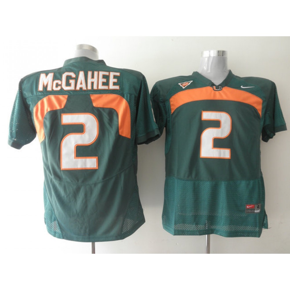 Hurricanes #2 Willis McGahee Green Stitched NCAA Jerseys 1