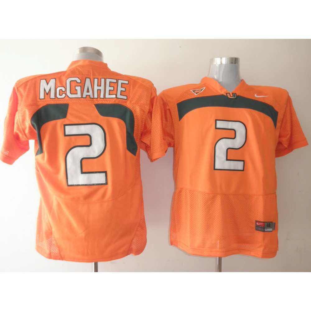 Hurricanes #2 Willis McGahee Orange Stitched NCAA Jerseys 1
