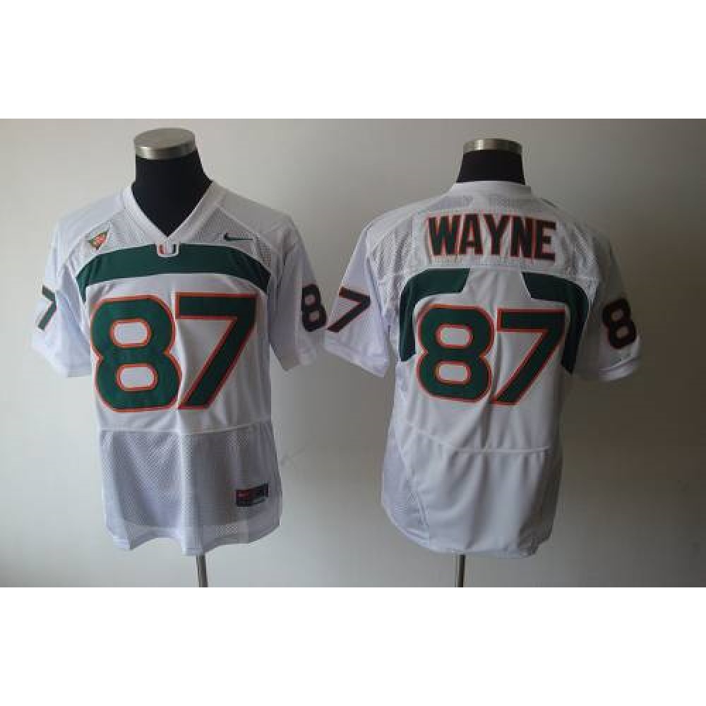 Hurricanes #87 Reggie Wayne White Stitched NCAA Jerseys 1