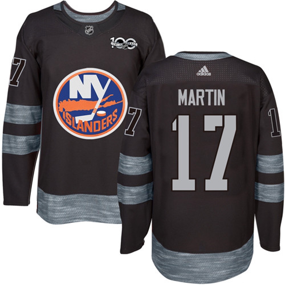 Islanders #17 Matt Martin Black 1917-2017 100th Anniversary Stitched NHL Jersey 1