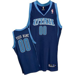 Men's Utah Jazz Blue Authentic Custom Jersey