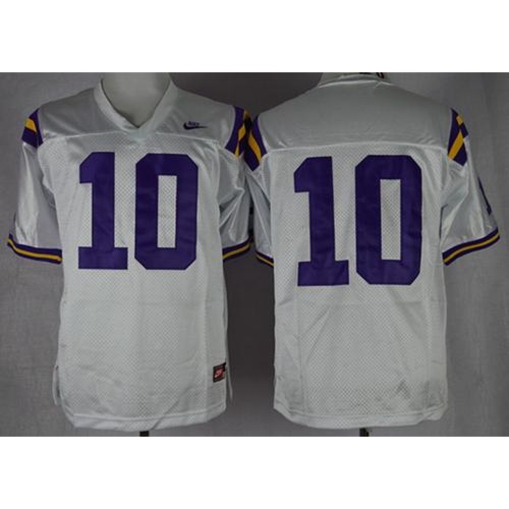 LSU Tigers #10 Anthony Jennings White Stitched NCAA Jersey 1
