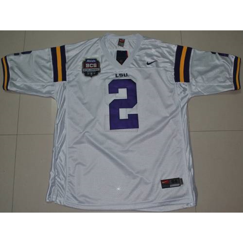 LSU Tigers #2 Rueben Randle White 2012 BCS Championship Patch Stitched NCAA Jersey 1