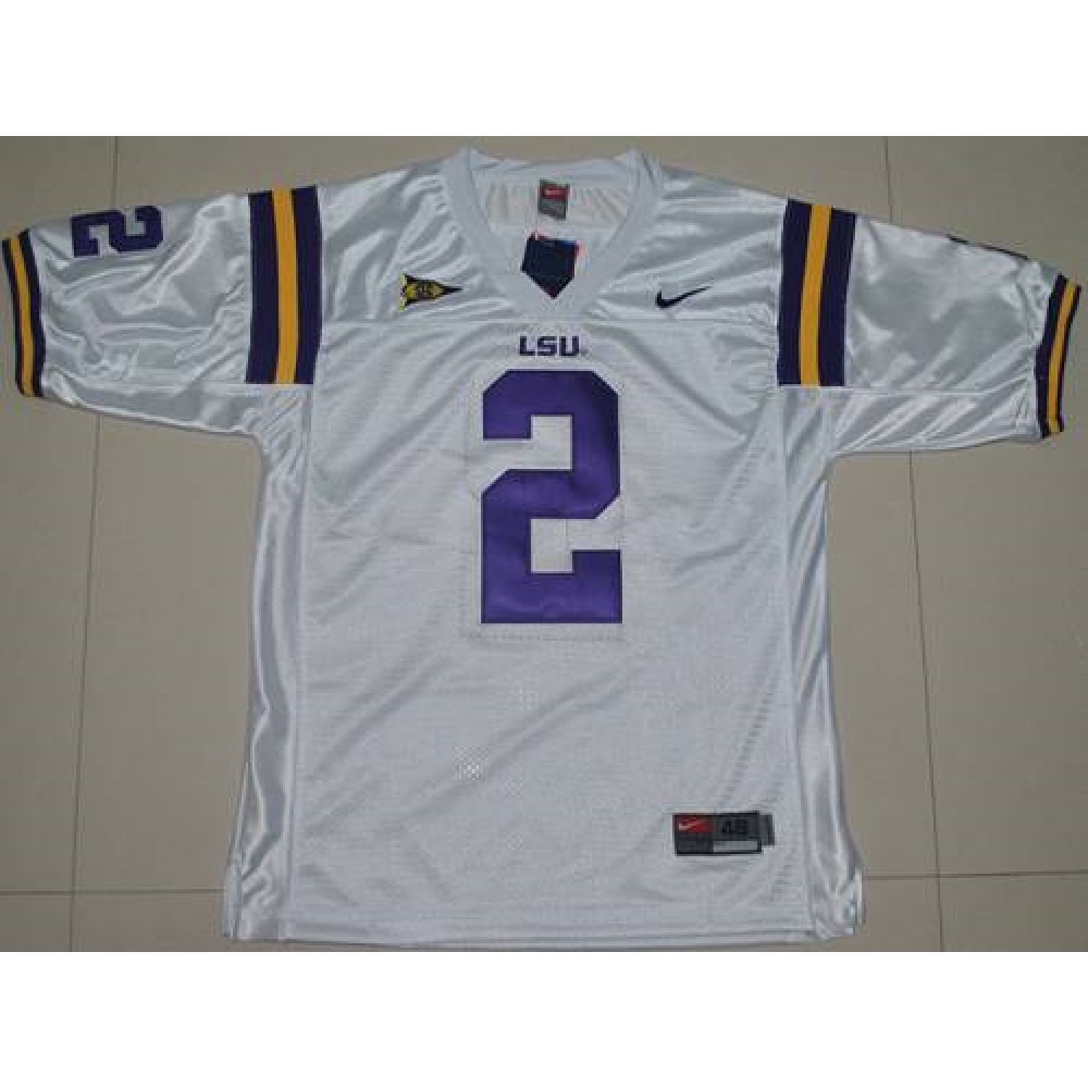 LSU Tigers #2 Rueben Randle White Stitched NCAA Jersey 1