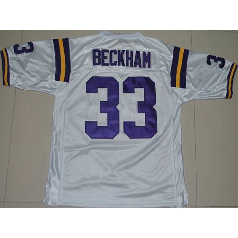 LSU Tigers #33 Odell Beckham White Stitched NCAA Jersey 1