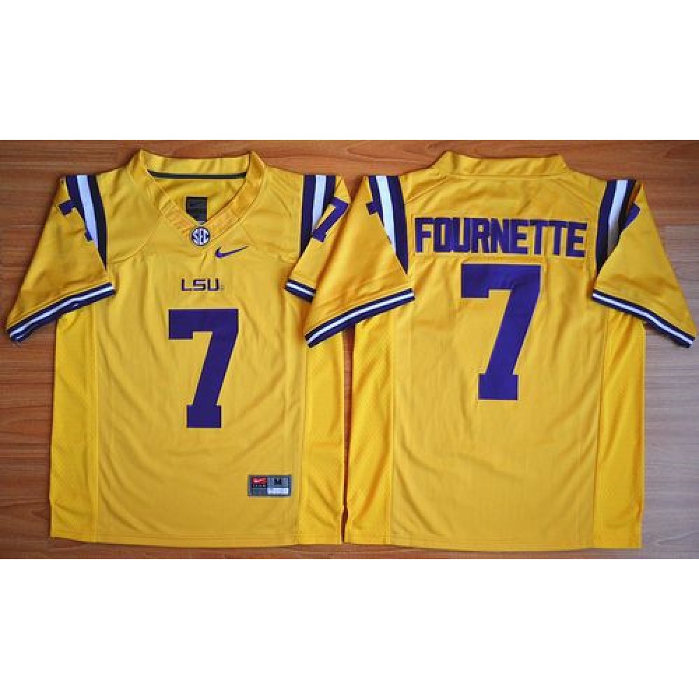LSU Tigers #7 Leonard Fournette Gold Limited Stitched NCAA Jersey 1