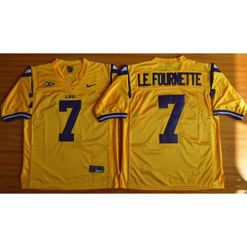 LSU Tigers #7 Leonard Fournette Gold Stitched NCAA Jersey 1