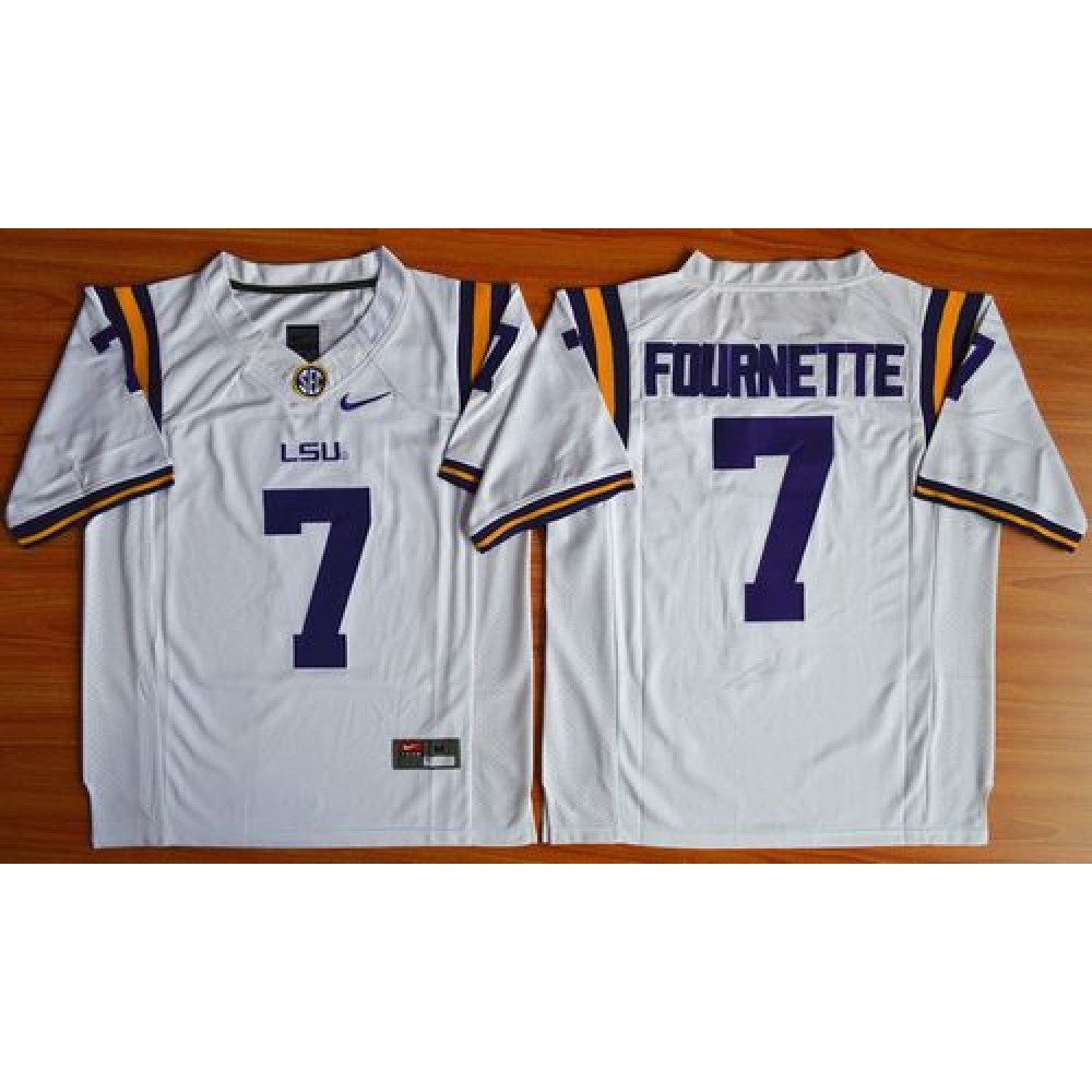 LSU Tigers #7 Leonard Fournette White Limited Stitched NCAA Jersey 1