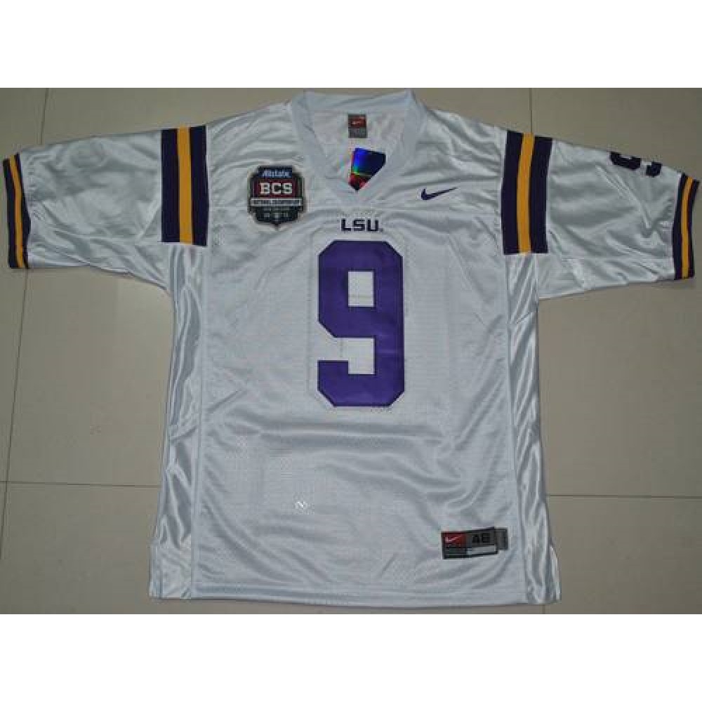 LSU Tigers #9 Jordan Jefferson 2012 BCS Championship Patch Stitched NCAA Jersey 1