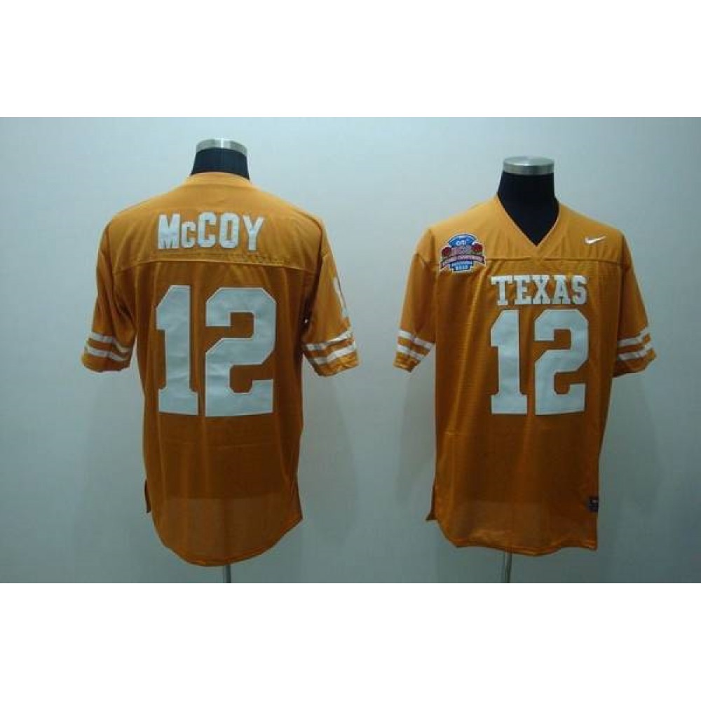 Longhorns #12 Colt McCoy Orange Stitched NCAA Jersey 1