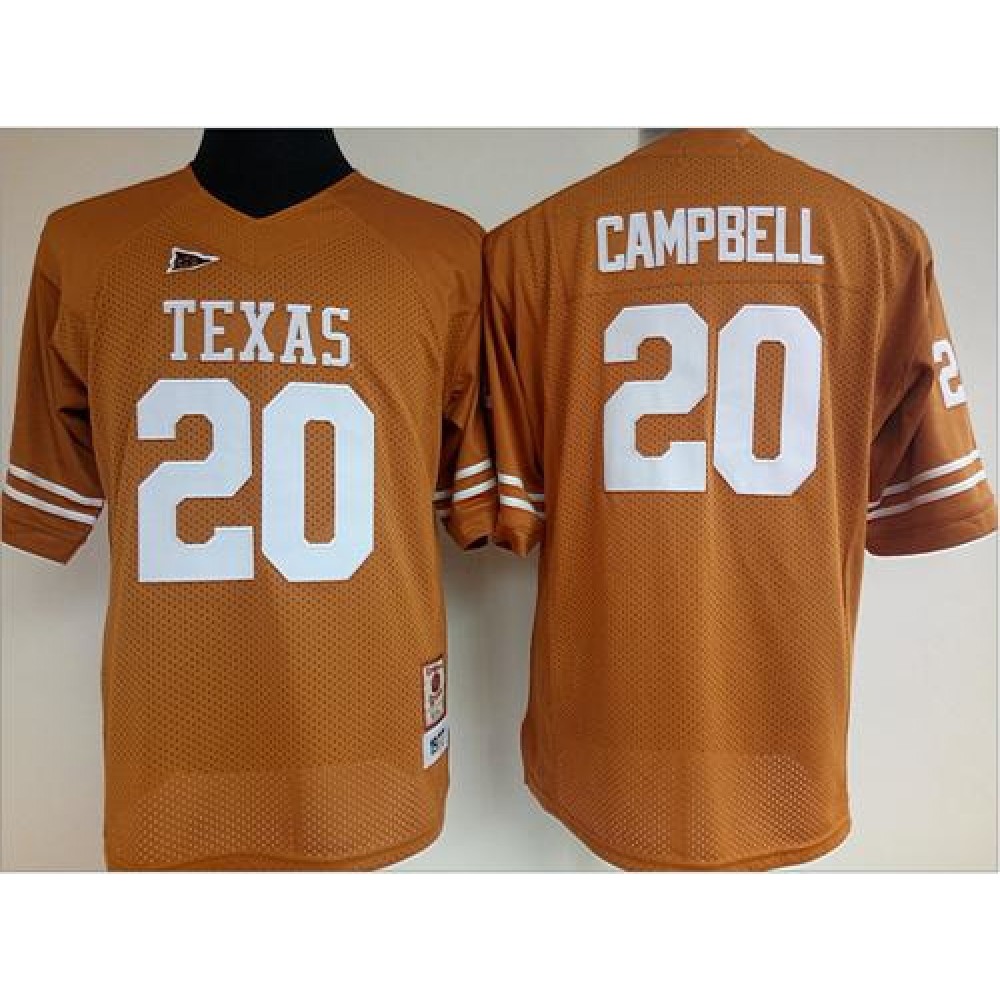 Longhorns #20 Earl Campbell Orange Women's Stitched NCAA Jersey 1
