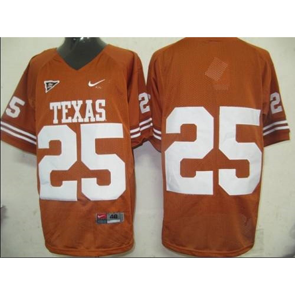 Longhorns #25 Orange Stitched NCAA Jersey 1