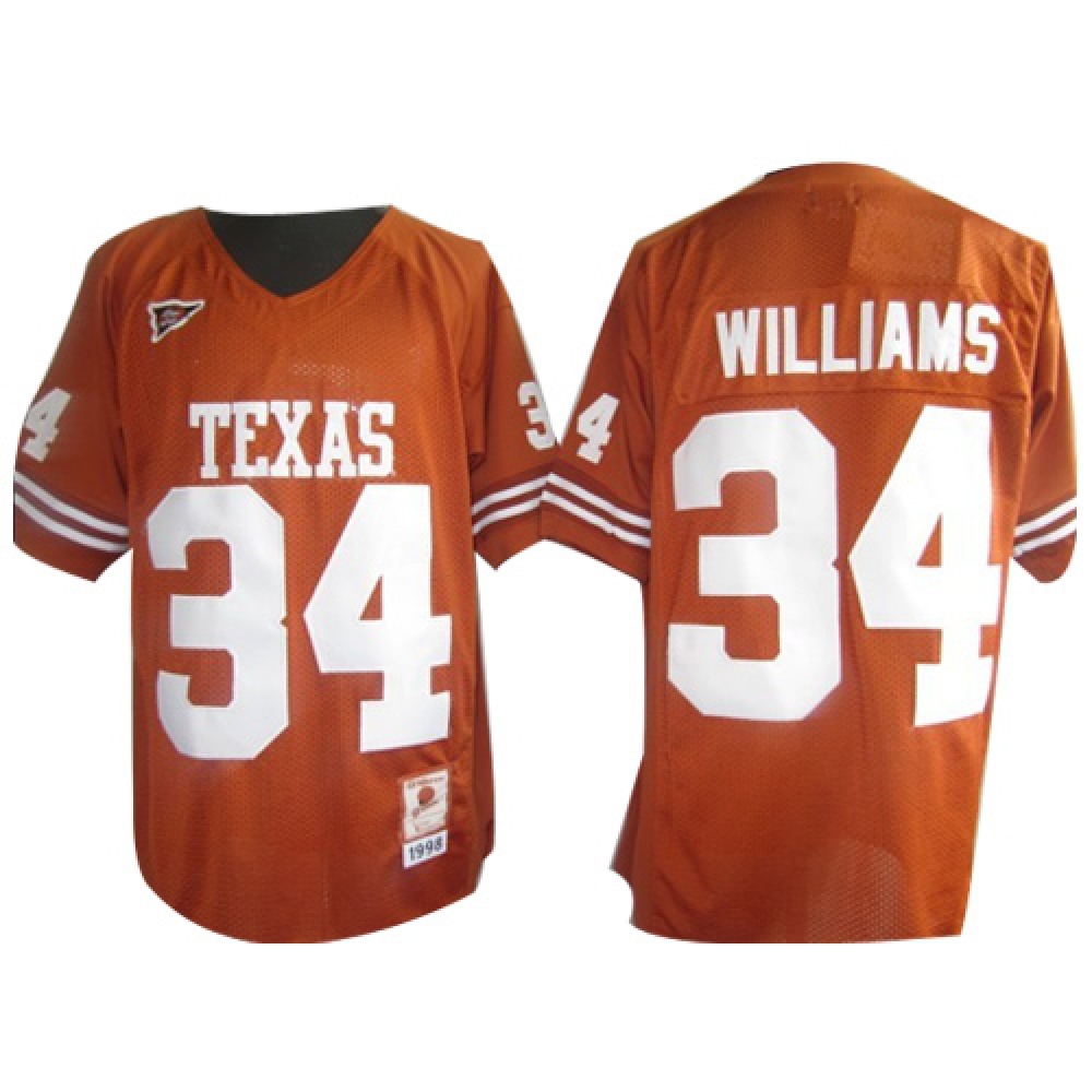 Longhorns #34 Ricky Williams Orange Stitched NCAA Jersey 1