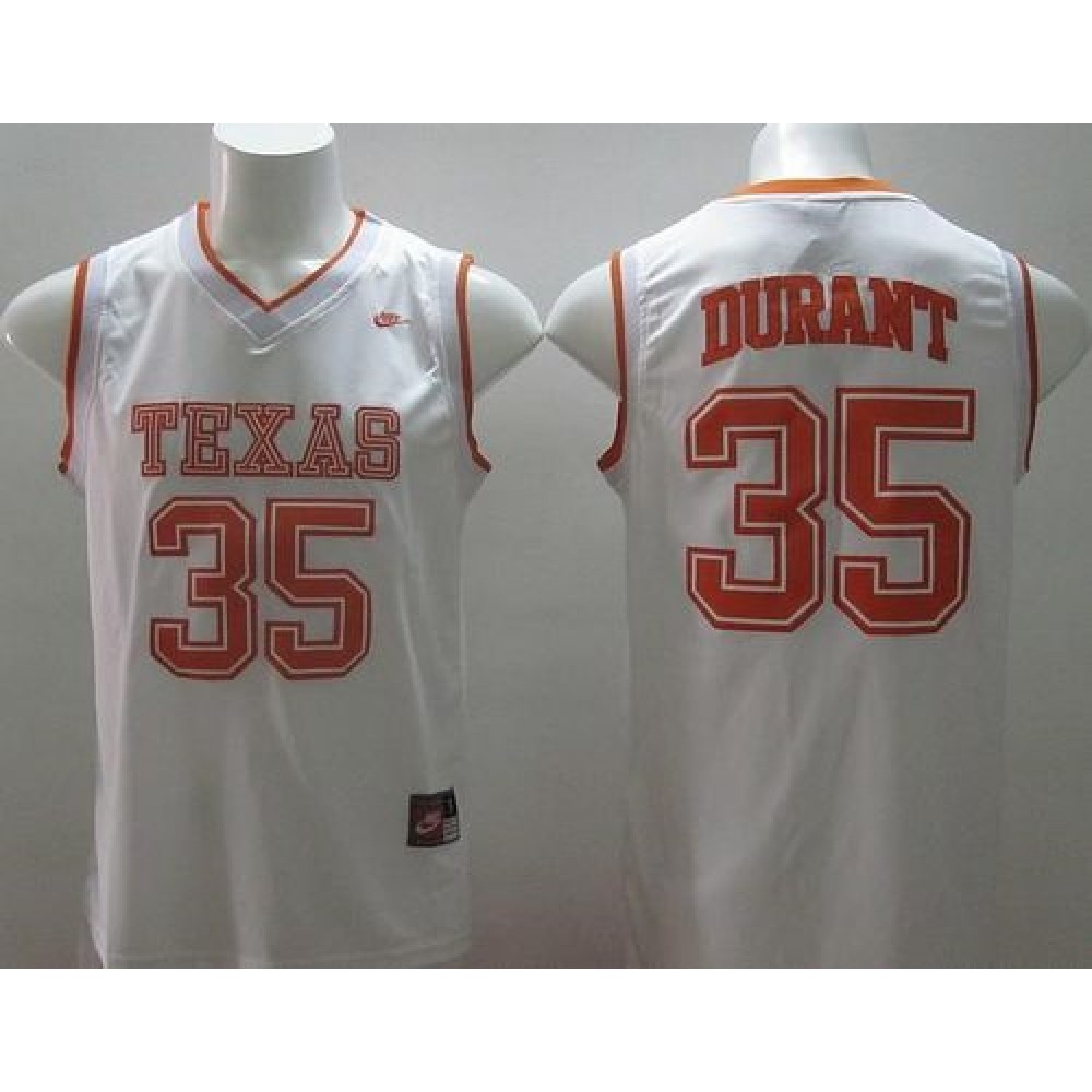 Longhorns #35 Kevin Durant White Stitched NCAA Jersey 1