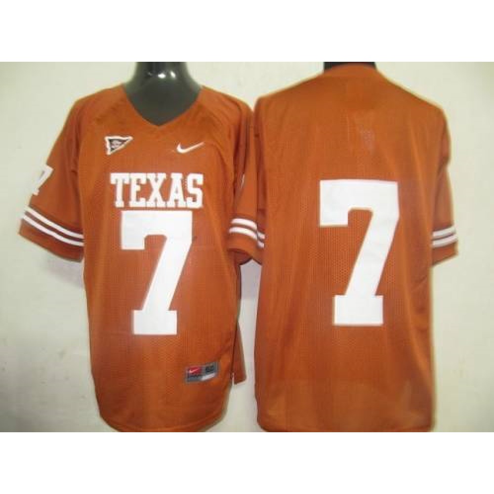 Longhorns #7 Orange Stitched NCAA Jersey 1