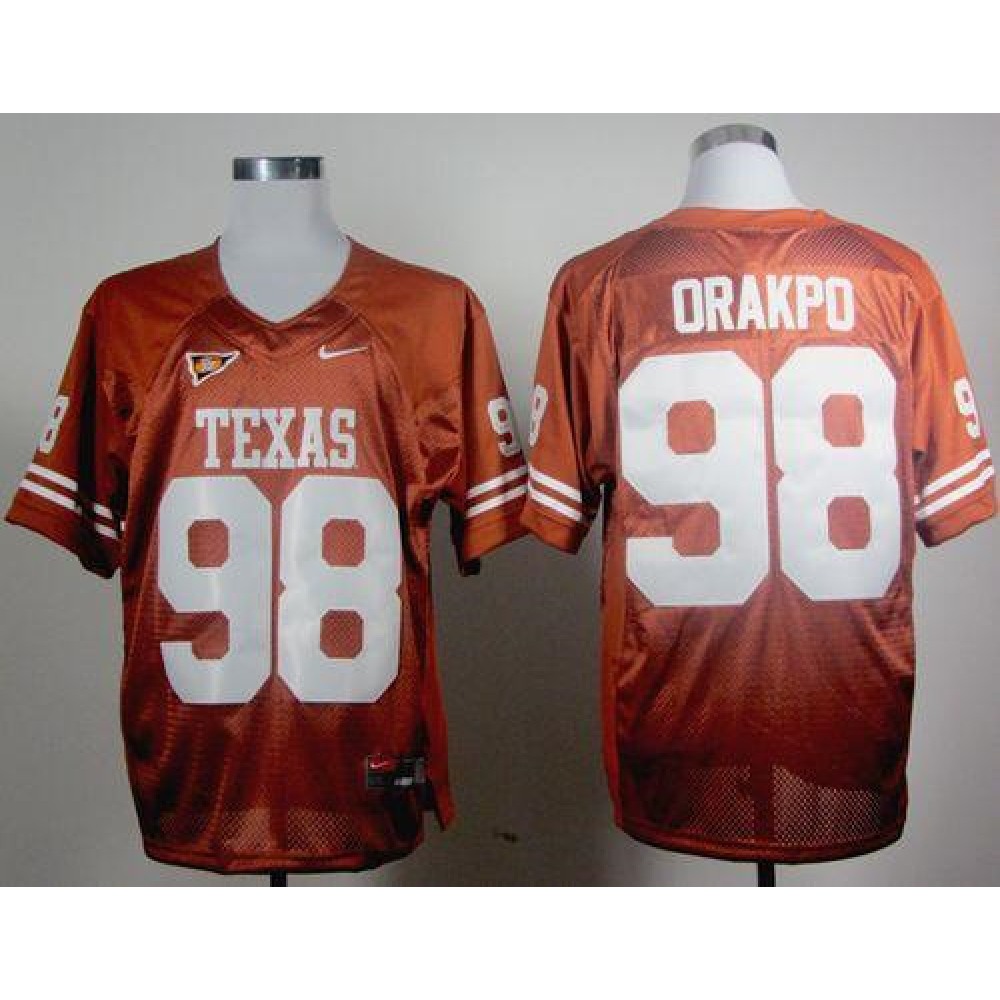 Longhorns #98 Brian Orakpo Orange Stitched NCAA Jersey 1