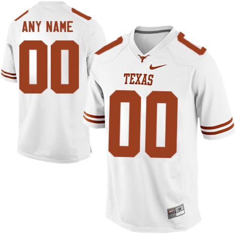Longhorns Personalized Authentic White NCAA Jersey 1